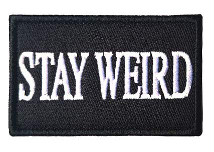 Antrix Funny Stay Weird Patch Full Embroidered Hook and Loop Stay Weird Badge Applique Emblem Patch for Clothes Biker Jeans Jersey