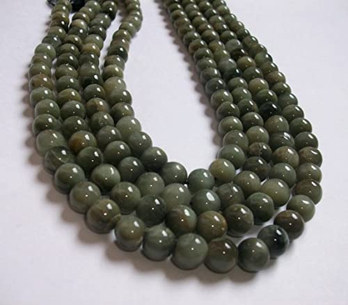 Œil de chat vert perles naturelles 8mm pour remplacer les imitations en verre dans vos bijoux