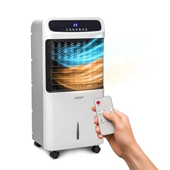 Foto di Climatizzatore Portatile 4-in-1 80/2000W: Riscaldamento, Raffreddamento, Umidificatore e Purificatore d'Aria, Facile da Spostare - Ideale per Stanze fino a 80m², 61x32x33cm