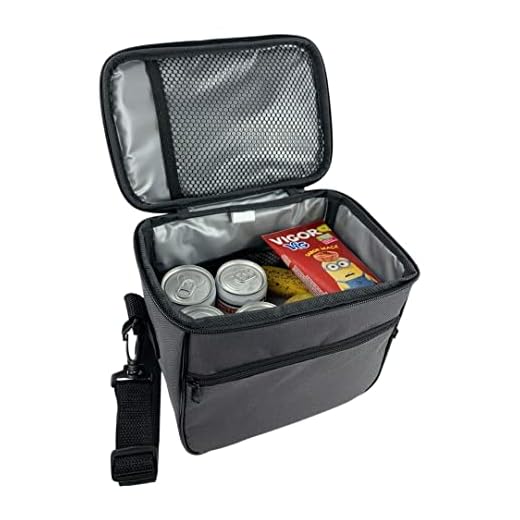 Bolsa Nécessaire Térmica Lancheira Porta Marmita Fitness Academia Camping Alça De Ombro Transversal Cinza ART MANIA