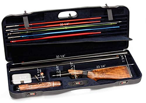 Negrini Cases 1652Lr-Ts/5040 Shotgun Case For O/U Abs/1 Gun/1 Barrel Up To 33 1/2-Inch With 3 Tube Set, Black/Blue #TOP6