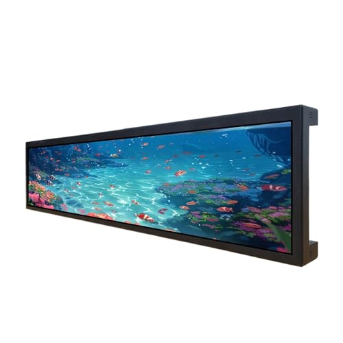 Image of VSDISPLAY 21.3 inch Stretched Bar Display Advertising Monitor with USB Autoplay | 1920x360 IPS LCD Digital Signage,Supports Image Rotation, and Mounting Holes,for Store /Retail /Exhibition Show