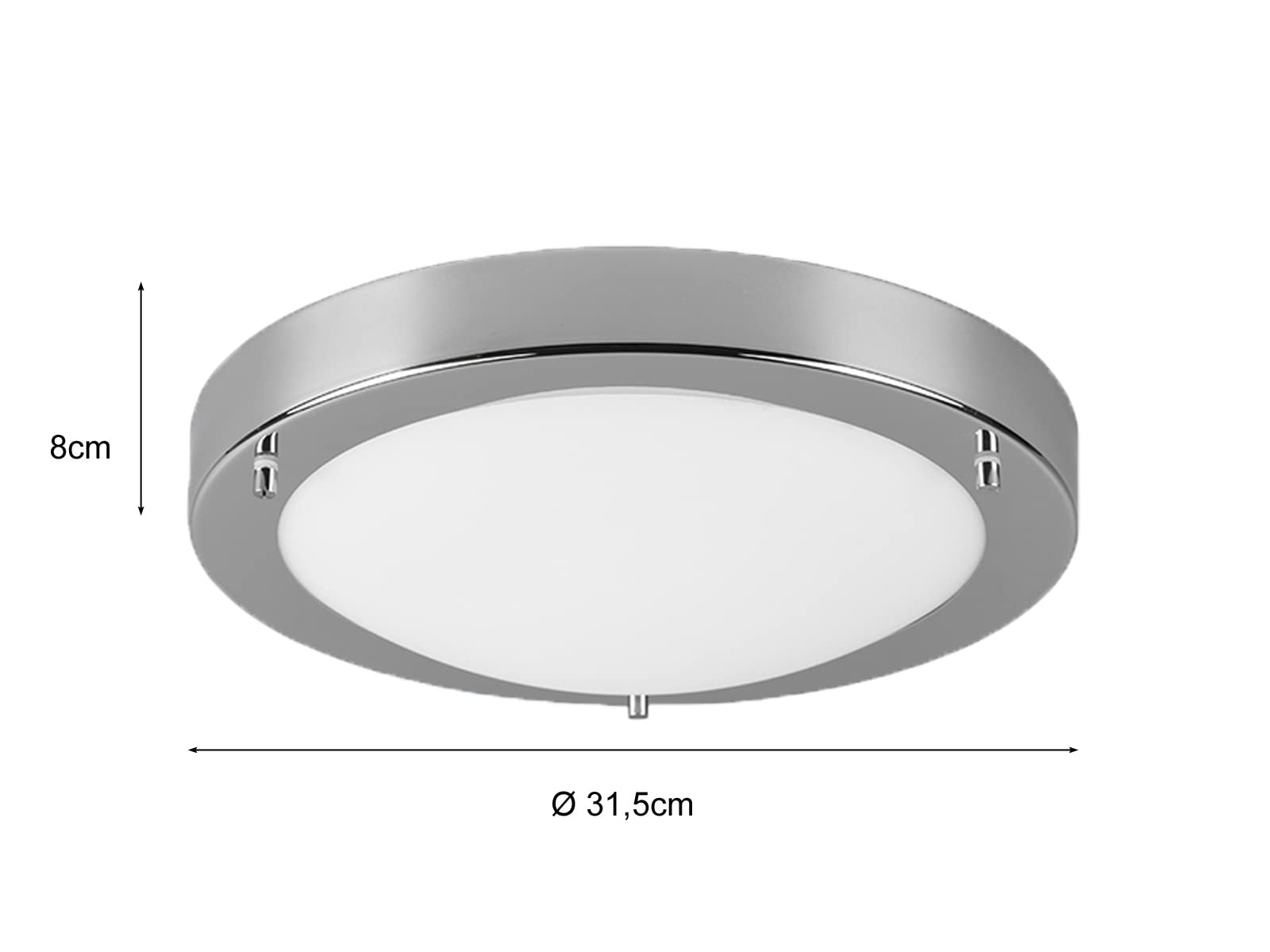 Trio 6801011-06 Condus Plafoniera, 1x60 Watt, Cromo/Bianco, 31.5 cm
