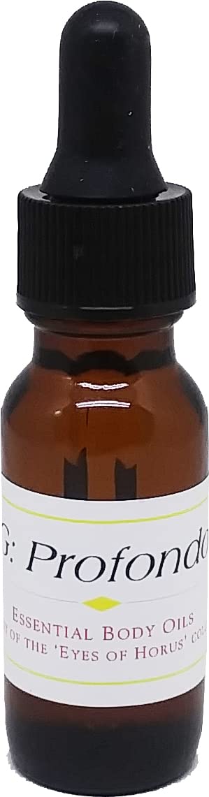 Acqua Di Gio: Profondo - Type for Men Cologne Body Oil Fragrance [Glass Dropper Top - Brown Amber Glass - Light Blue - 1/2 oz.]