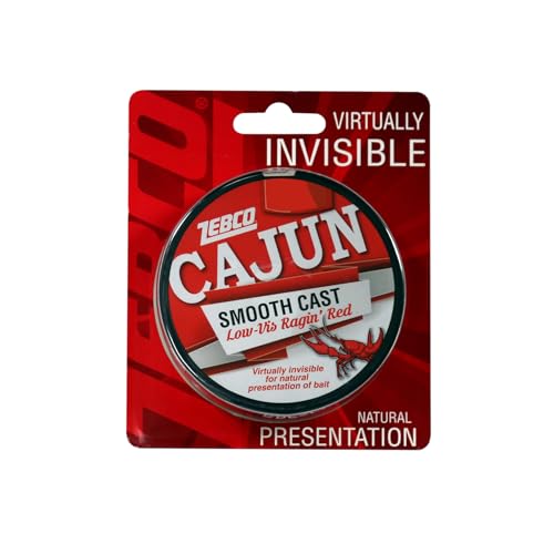 Image of Zebco Cajun Line Smooth Cast Fishing Line, Low Vis Ragin' Red