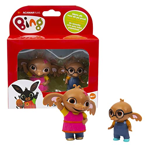 Giochi Preziosi - Bing Set 2 Mini Personaggi, Sula e Nicky dai Colori Luminosi e Dalle Giuste Dimensioni per le Mani dei più Piccoli, per Bambini a Partire dai 18 Mesi Multicolore