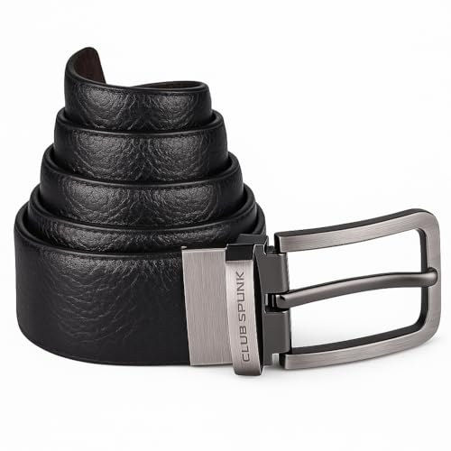 Image of Men's Genuine Italian Leather Reversible Belt for Men /Boys, Color (Black & Brown)