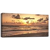 canvas wall art for living room bathroom Wall Decor metal color beach sea ocean landscape painting...