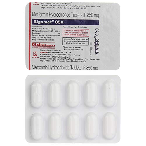Image of Bigomet 850 - Strip of 10 Tablets
