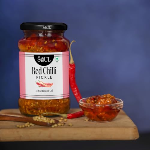 Image of Soul Red Chilli Pickle 400g - Fiery Spice Infusion in Sunflower Oil