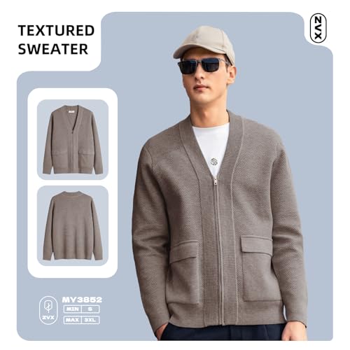 Image of Men's Cardigan Sweater Button Front V-Neck Long Sleeve Knit Sweaters