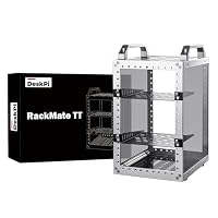 GeeekPi DeskPi RackMate TT Mini-Serverschrank für Mini-PCs, 200 mm Tiefes Mini-Rack inkl. 2X 0.5U Regalboden, für NAS, AV- & Netzwerktechnik (Silber) – Ansicht 1