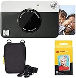 KODAK Pacchetto Base per Fotocamera istantanea Printomatic (Nero) + Carta Zink (20 Fogli) + Custodia Deluxe + Comoda Tracolla