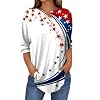 34 Length Sleeve Henley Shirts For Women Henley Spring Button Down Tops Baggy V Neck Blouses