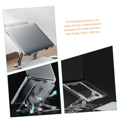 Soporte metálico para laptop con base antideslizante miniatura 2