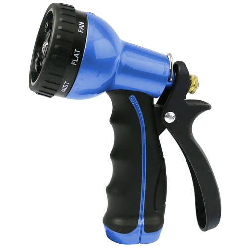 Gardener Select® Garden Hose Nozzle with 9 Spray Patterns, Slip Resistant Thermoplastic Rubber Pistol Grip