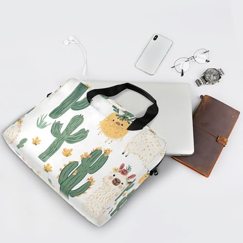 Funda para portátil con diseño de llama y cactus, compatible 13-15.6 pulg miniatura 7