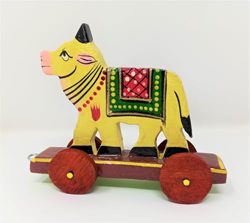 A&A Kreative Box Wooden Pull Along Cow