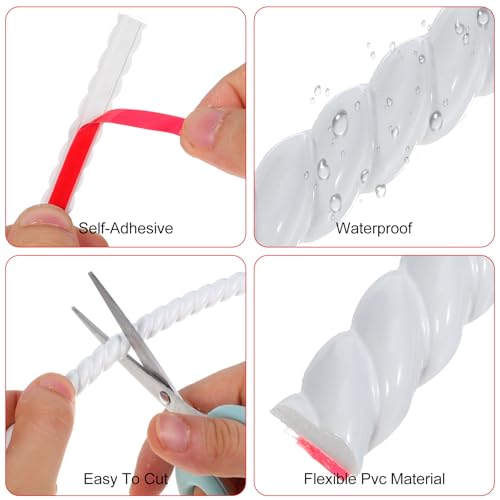 Garniture décorative auto-adhésive PVC blanche 5m pour plinthe souple - 4