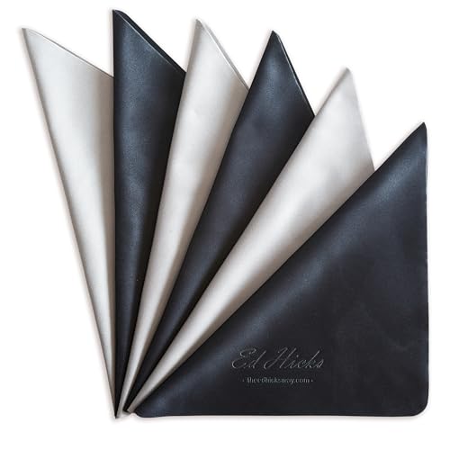 Ed Hicks 6 Premium Microfiber Large Cleaning Cloths for Cleaner Lens, Eyeglasses, Screens, Tablets, Glasses, 7 x 7 (18 x 18 cm) — Reusable — Double Sided — UK Seller