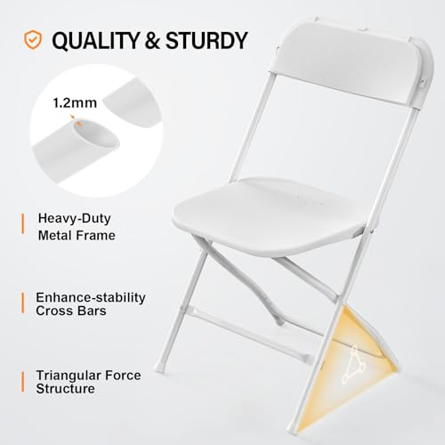 Vingli FCHAIRS373 4 Pack White Plastic Folding Chair thumb #3