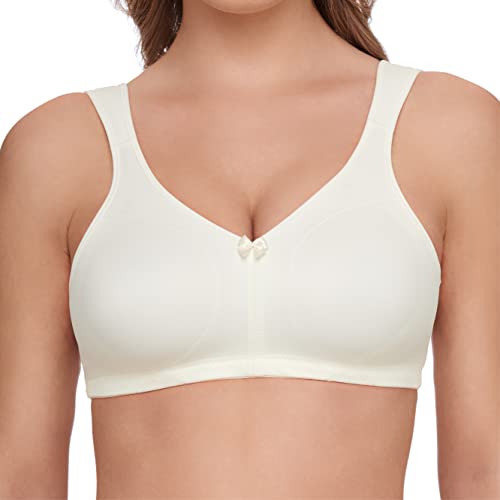Susa Topsy Women's Non-wired Comfort Strain-relief Bra 9756 34-46 B-G, Off-White (102), 34DD (Brand size : 75D)