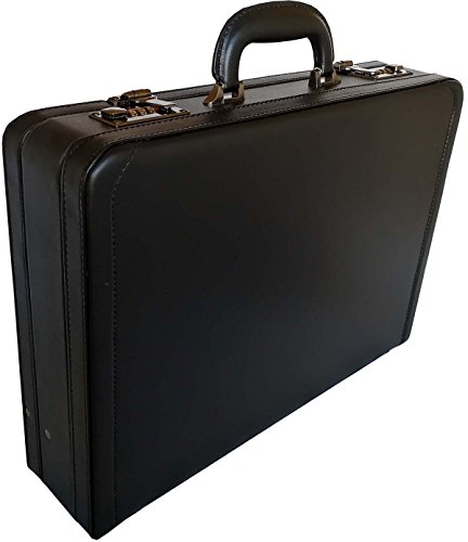 Deluxe Business Attaché-Case Mallette Extensible en Similicuir, Noir Cover