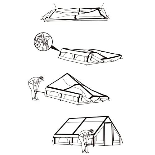 Carpa inflable grande doble capa para 6-10 personas miniatura 7
