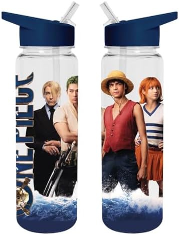 Pyramid International One Piece Live Action (The Crew) Plastic Drinks Bottle with PE Straw, Ideal for Everyday Use, 24 fl oz / 700ml, One Size image 5