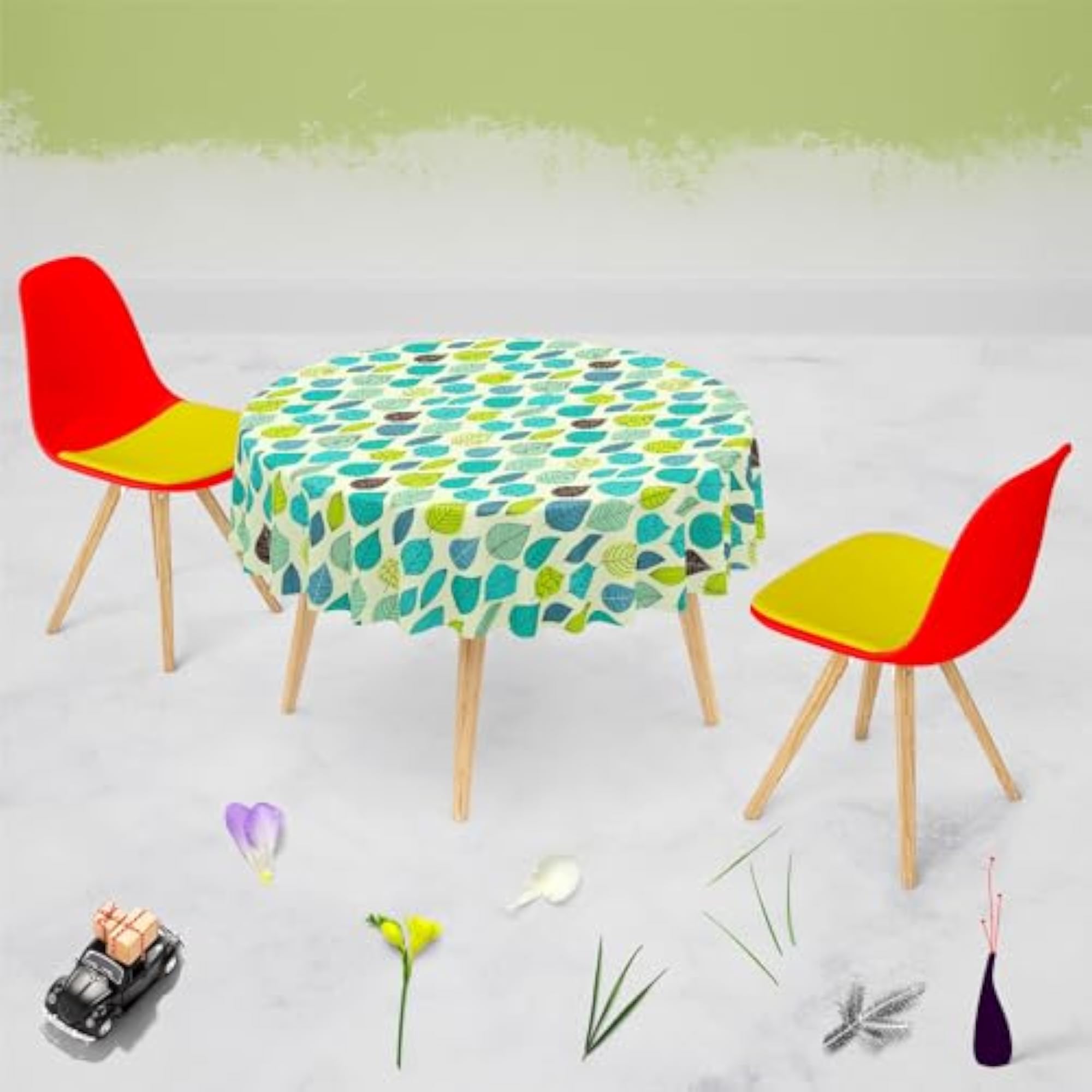 Autumn Leaf Cotton Canvas Table Cloth Cover for Dining & Center Table