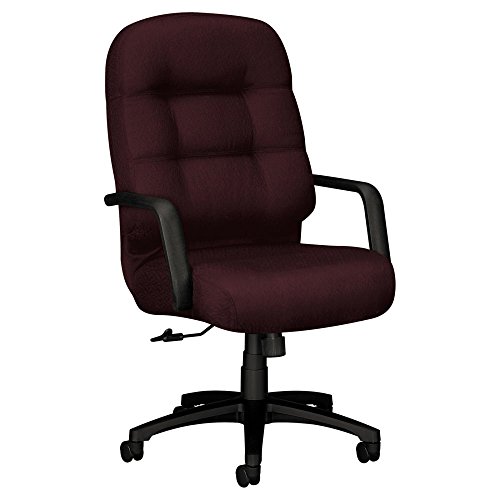 Image of HON Leather Executive Chair - Pillow-Soft Series High-Back Office Chair, Wine (2091SR11T)