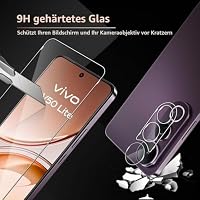 LiiLaa Schutzfolie für VIVO V50 Lite 4G/5G für Panzerglas, 2 Stück Gehärtete Glas Schutz Folie mit 2 Stück Kameraschutz, 9H displayschutz Ultra-klar Schutzglas – Ansicht 2
