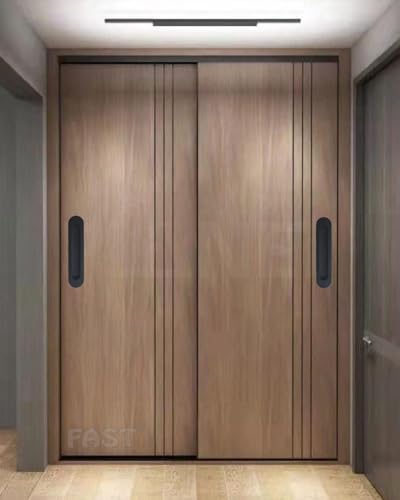 Image of FAST CSH03 Stainless Steel Black Architechral Cabinet Concealed Sliding Door Handle for Wardrobe & Cupboard Doors. (8 INCH)