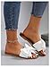MakeMeChic Women's Bow Sandals Summer Beach Cute Flats Slides Slippers White 8