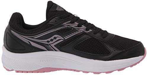 Saucony Womens Cohesion 14 Road Running Shoe, Black/Pink, 9 Wide Us #TOP5