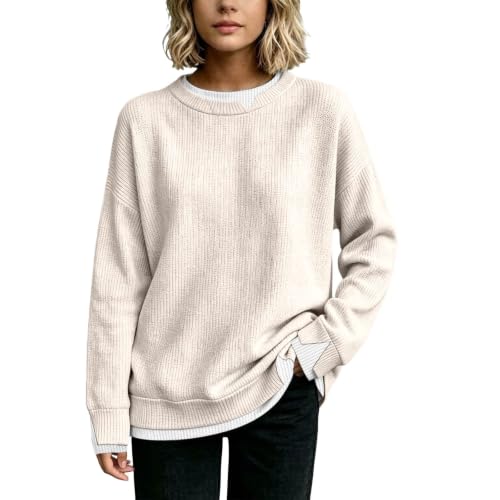 Sweaters for Women Crew Neck Long Sleeve Pullover Business Casual Tops - image 1