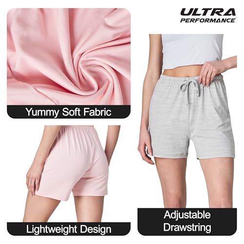 Image of Ultra Performance 3 Pack Womens Boxer Shorts Soft Pajama Sleep Lounge Short | 95% polyester, 5% spandex; moisture-wicking; ideal for sleeping, lounging, casual wear, pajama pj shorts, Yummy shorts women