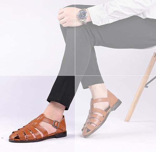 Myallfeet Men's Classic Fashion Roman Fisherman Sandals Summer Fashion Breathable Outdoor Fisherman Beach Sandals Comfortable And Non Slip Flat Sandals2