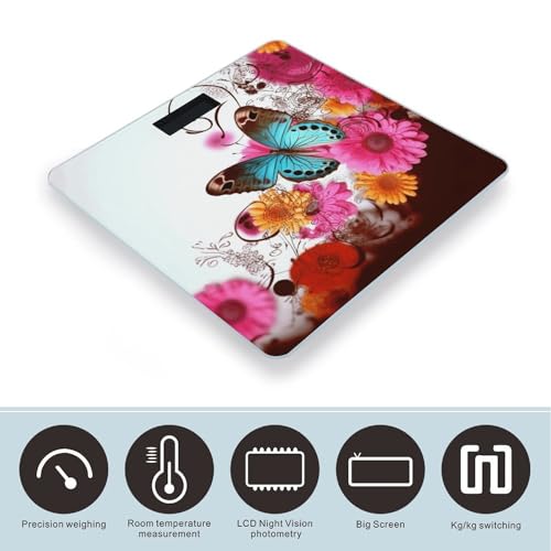 Báscula Digital de Baño Colorful Flower Butterfly 400lb miniatura 3