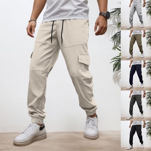 Pantalon de jogging uni en coton léger fini les textiles serrés - 2