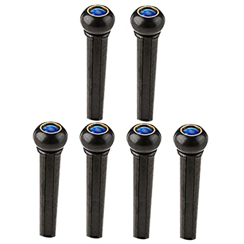 VICASKY 6pcs Plastic Guitar Bridge Pins Acoustic Guitar String Tuning Pegs Black Bridge Pin Fork for Stringed Instruments