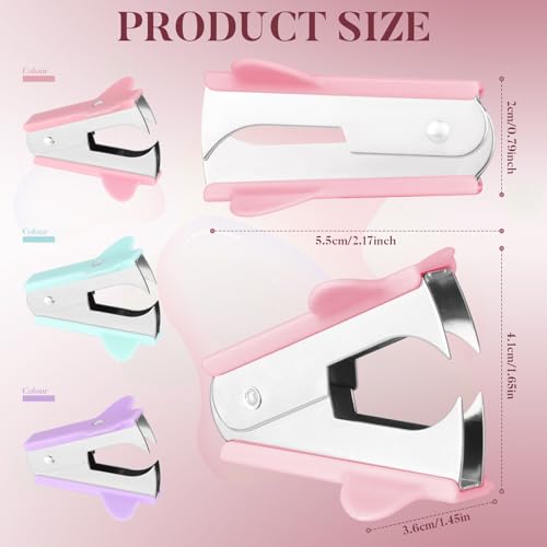 3 Pack Staple Remover Tool Set,Professional Claw Pinch Jaw Style Staple Puller for Home,Office & School (Pink,Purple,Blue)