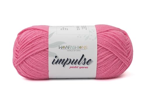 Image of WOAFashions Impulse Hand Knitting & Crochet Yarn, Premium Acrylic, 4 : Medium (Flamingo) (3x100gms / 3.5oz / 200mtr / 218yds)