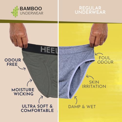 Image of HEELIUM Bamboo Underwear Brief for Men | 3X Softer Than Cotton & Odour Free | Stretchy Fabric & Durable Waistband