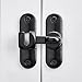 Wocoe Black 90/180° Barn Door Latches，Right Angle Door Lock,Zinc Alloy Flip Latch for Cabinets, Windows, Gardens, Barn, Bathroom,Cabinets and Small pet Cages