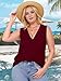 Phophila Tank Tops for Women Loose Fit Casual Sleeveless V Neck Blouses Burgundy Birthday Outfits Sexy Summer Fashion Flattering Shirts S