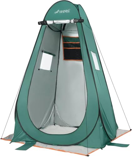 Tienda de Campaña baño con Suelo, FIRINER Tienda de Ducha emergente para cambiarse, Pescar, bañarse y almacenar al Aire Libre, Tienda de Privacidad para Acampar con Ventana y Bolsa de Transporte