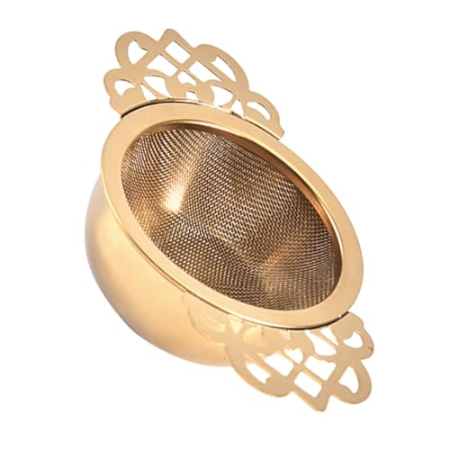 ZUNOXAZ Colador de Metálico Floral con Filtro de Fina y Cuenco para Goteo Accesorio Multifuncional para Infusiones de Limpiar y Elegante para