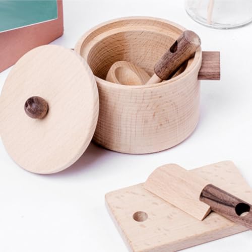Cocina de juguete de madera con efectos de sonido perillas y horno 2