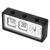 Réglage sans effort : le mécanisme d'horloge à bascule manuelle permet des changements rapides d'heure et de date, idéal pour les étudiants, les utilisateurs de bureau et les familles à la recherche d'une solution d'horloge facile à lire et à tourner les pages, d'une horloge d'apprentissage pour les enfants, d'un calendrier mécanique manuel